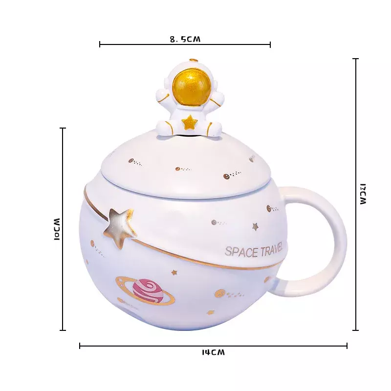 Tasse européenne en céramique, jolie tasse décorative d'astronaute, tasse à café de bureau pour petit déjeuner, tasse à lait créative, décoration de maison moderne