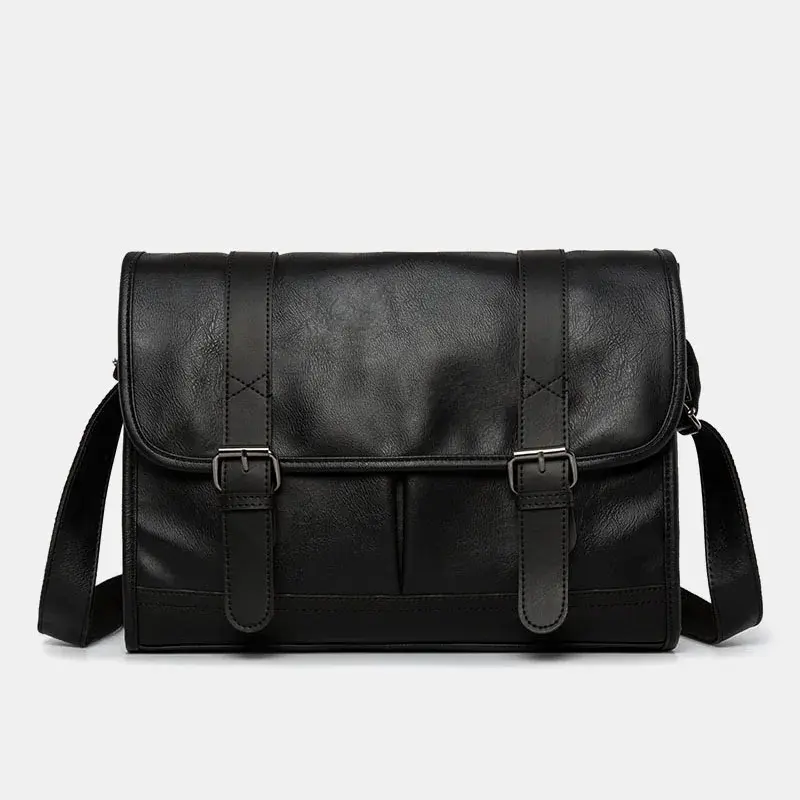 Men's Messenger Bag Luxury Shoulder Bag Boys PU Leather Satchel Stylish Simple Multi-functional Crossbody Bag