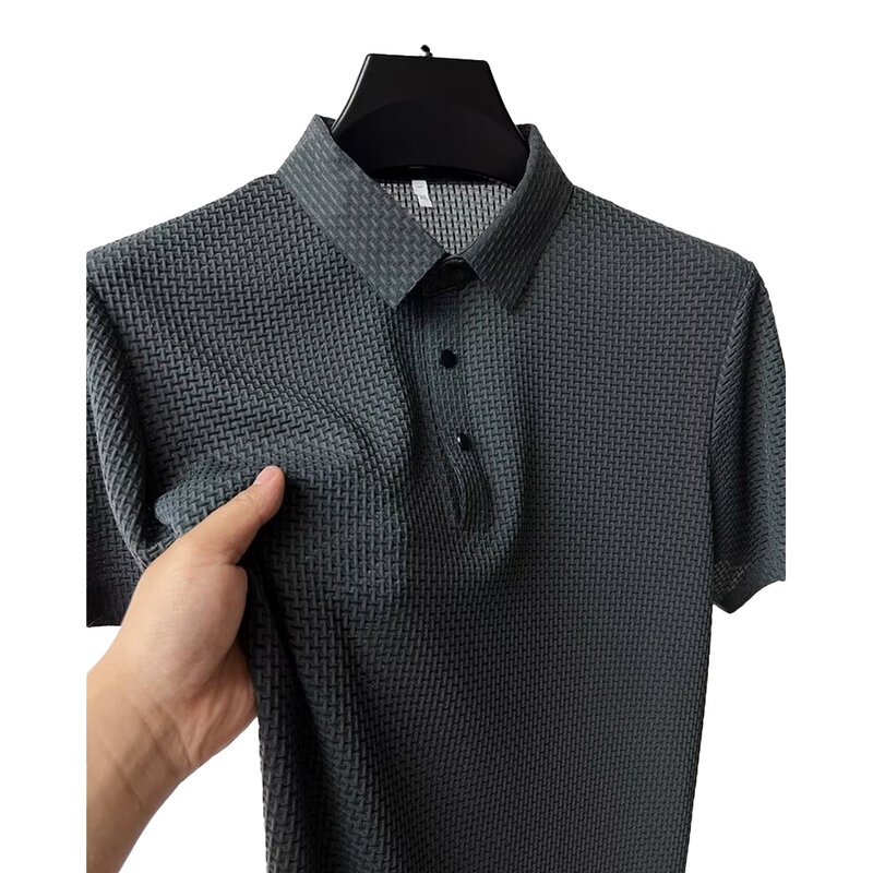 Camiseta informal de manga corta para hombre, Camisa ajustada de Color sólido para oficina y negocios, Verano