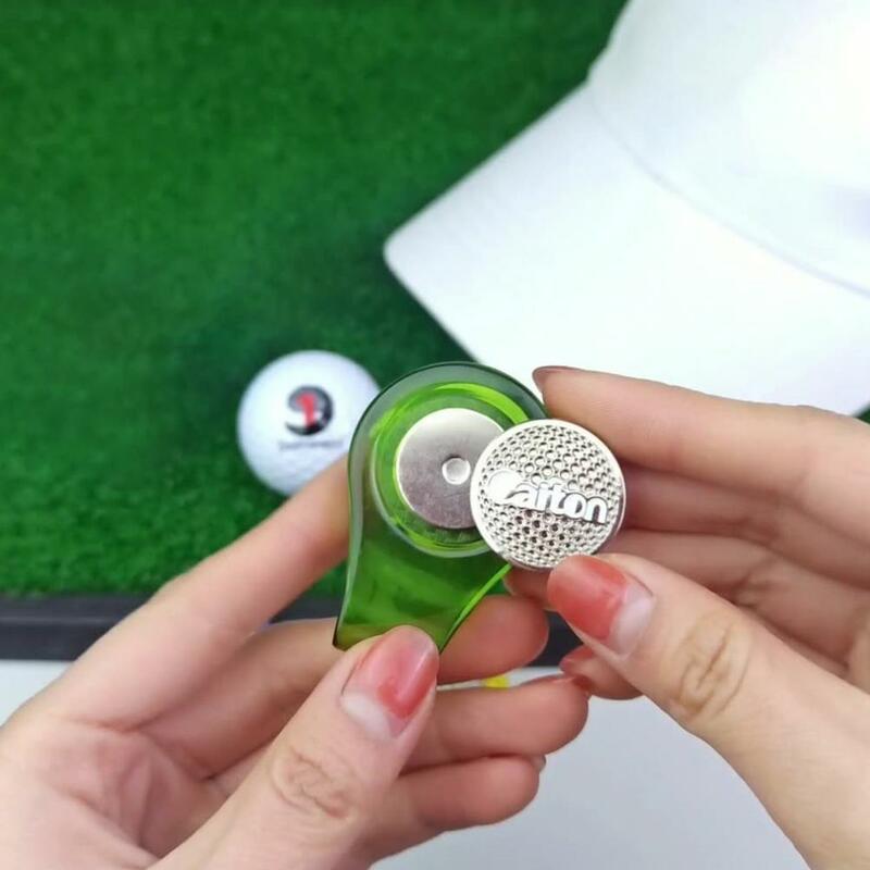 Magnetic Golf Marker ขนาดกะทัดรัดถอดออกได้ Mark สวมใส่คลิปหมวกกอล์ฟสำหรับกลางแจ้ง