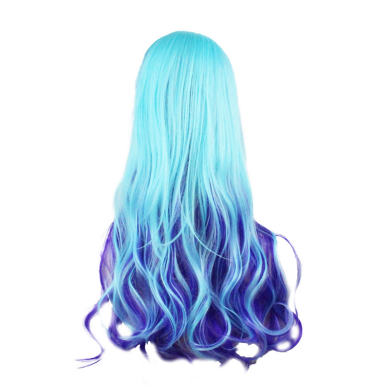 70 см красочные радужные длинные вьющиеся синтетические волосы женский парик шиньон искусственные волосы женские парики для косплея