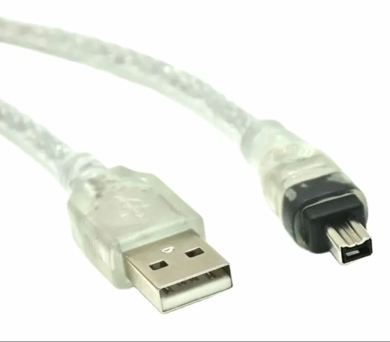 1.5M Firewire IEEE 1394 6 Pin laki-laki ke USB 2.0 4pin laki-laki Adaptor konverter kabel Data kabel untuk kamera DV kartu akuisisi