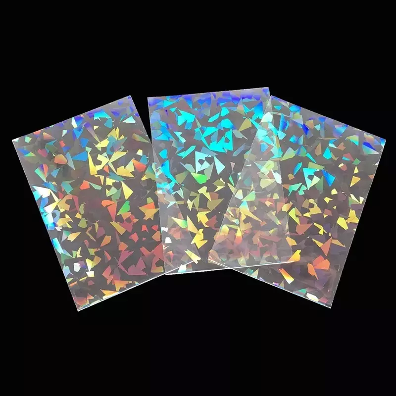 50 szt. Zestaw laserowych kolorowych rękawów torby na karty na karty ochronne folia przezroczysty pokrowiec na fotokartka Kpop