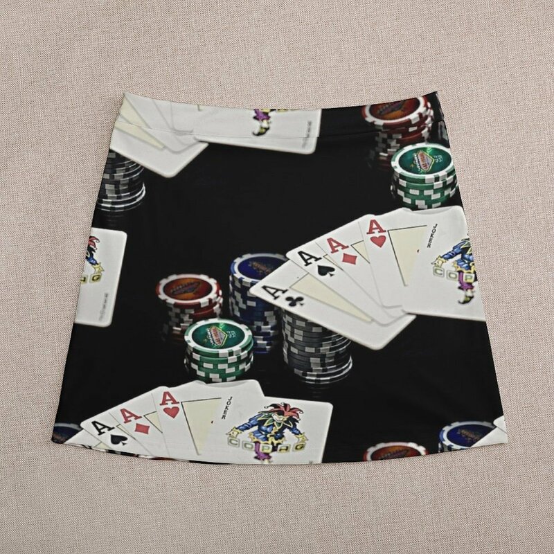 Poker Night Mini Jupe pour Femme, Vêtements de Luxe de Styliste, Sexy, Mignonne