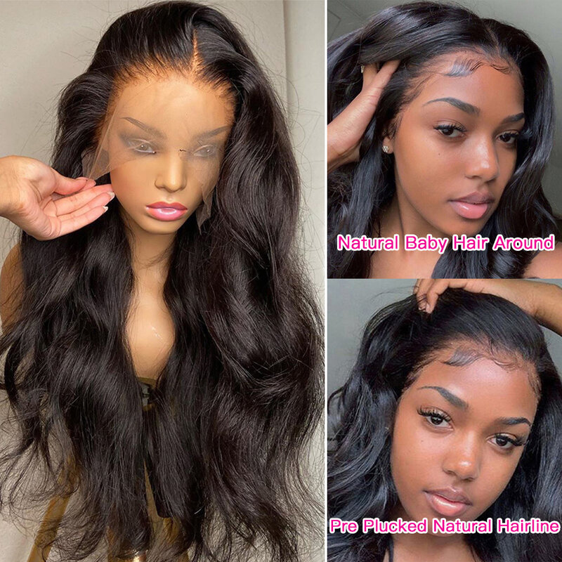 13x4 Lace Frontal Human Hair Wig Brazilian Hair Wigs For Balck Women Pre Plucked 30 Inch Free Shipping Body Wave Lace Front Wig
