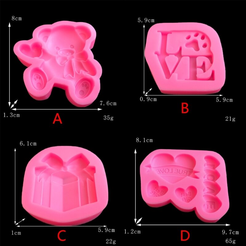 Силиконовая форма для торта, подарок на день Святого Валентина, сердце, медведь, помадка, кондитерские изделия, форма для шоколада, конфет, мороженого, «сделай сам», инструмент для выпечки