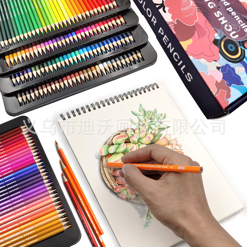 Conjunto de lápis colorido à base de óleo, grande presente para crianças e artistas, lápis de chumbo para desenhar e colorir, 120 cores, verão