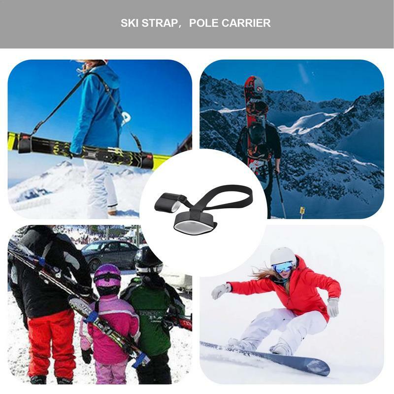 Shoulder Ski Strap Adjustable Ski Strap Carrier For Shoulder Snowboard Transportation Binding Strap For Skiing Hiking Outdoor