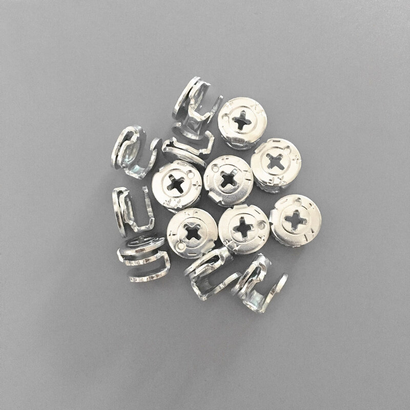 100pcs 3 in 1 Furniture Connector Bolt Eccentric Wheel Screw Nut Connecting Kit clothes cabine desk link fixer Length 25-40mm