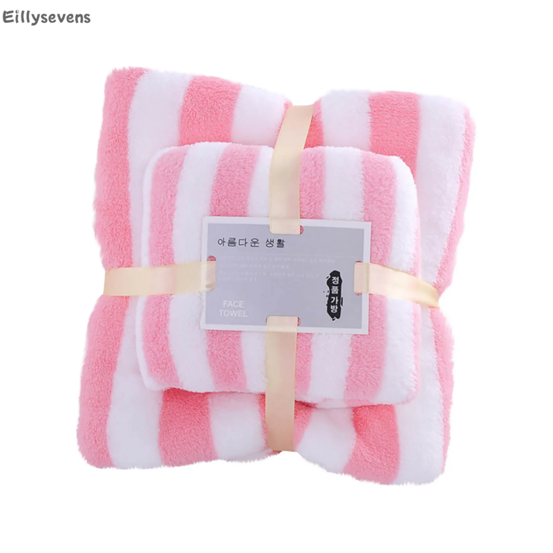 Soft Towel Set 1 Bath Towels 1 Hand Towels Bath Towel Set Microfiber Coral Velvet Highly Absorbent Towel For Bath Fitness towel