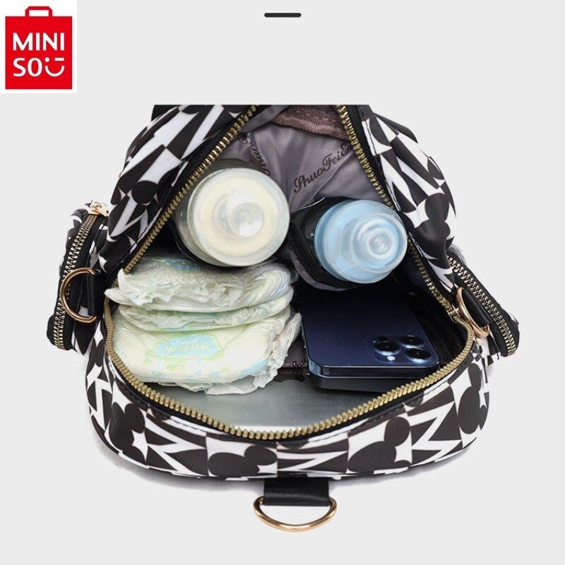 MINISO Disney мультфильм Стич Микки переноска рюкзак нейлоновая ткань против брызг большой емкости легкая сумка для мамы