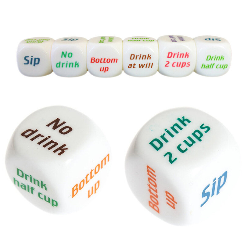 2022 Hot Sale 1Pc Adult Party Game Playing Drinking Wine Dice Games Gambling Drink Decider Dice Wedding Party Favor Decoration
