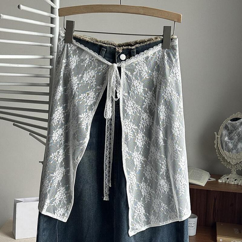 Женская модная кружевная многослойная юбка Y2k из марли, уникальная шелковая летняя юбка на завязках, Пряная с юбками, юбки для девушек, женские юбки X8W1