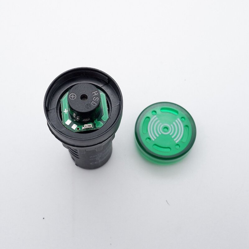 Zumbador estroboscópico de 16mm, luz indicadora de alarma, sonido de 12V, 24V, 220V, Panel de luz de advertencia, instalación, amarillo, rojo, verde, AD16-16SM