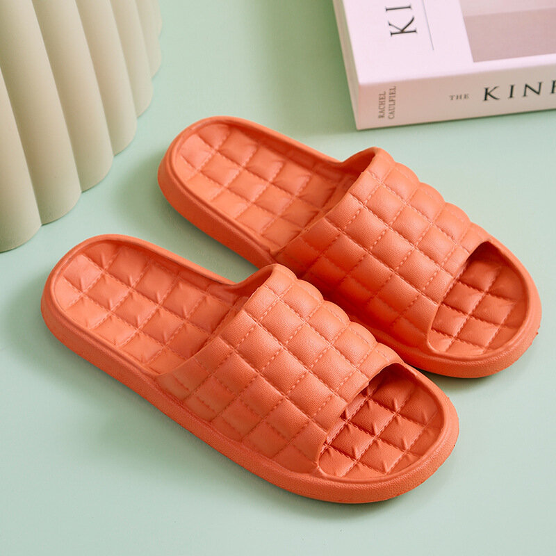 Zapatillas de baño planas a rayas para hombre, chanclas suaves de verano para interiores, envío directo