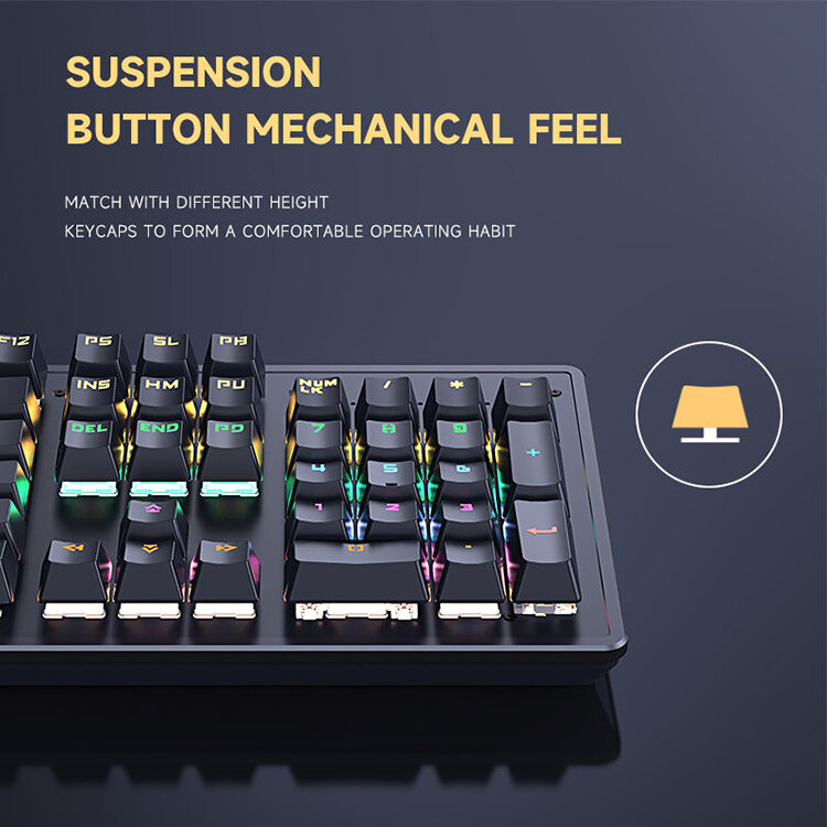 Долговечная пользовательская клавиатура, аксессуары для ПК, игровая механическая клавиатура с 104 клавишами