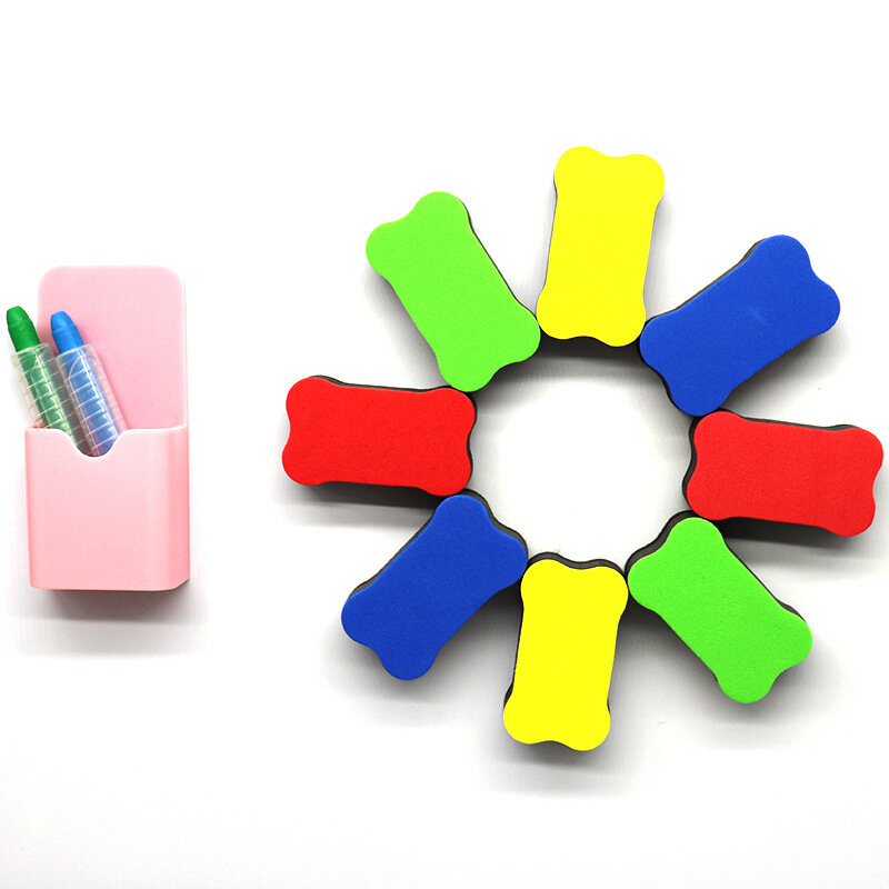 4 sztuk/partia magnetyczna biała tablica gumka szkoła biuro tablica gumka akcesoria szkolne losowy kolor pamiętnik papiernicze