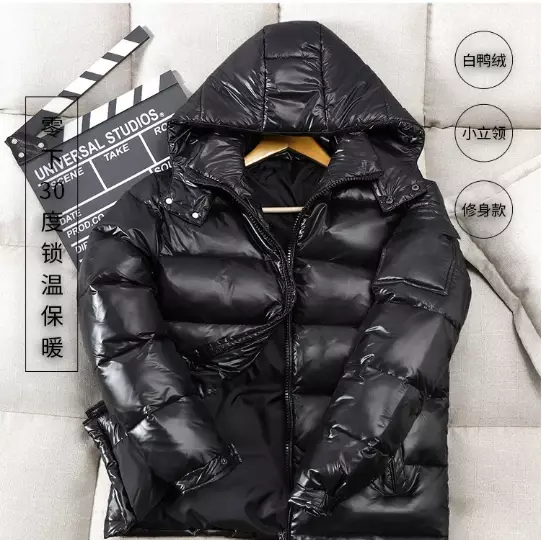 Зимняя мужская куртка с ярким лицевым пухом, высококачественное однотонное пальто, модное короткое теплое пальто для инструментов, Размер 3XL