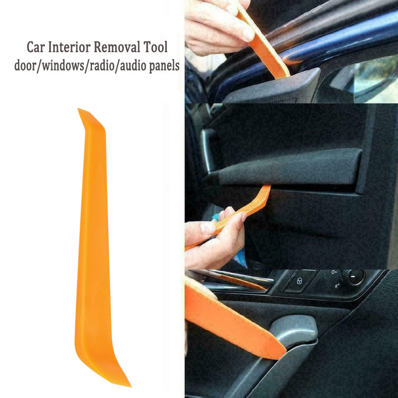1pc ferramenta de remoção painel rádio do carro interior traço áudio instalar acessórios ferramenta reparo plástico estilo do carro amarelo