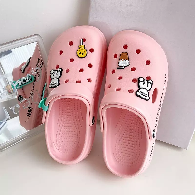 Unisex Beach Shoes Flat Sandals Garden Slippers Anti-slip Kids Hole Shoes Clog Toddler Slides for Boys and Girls