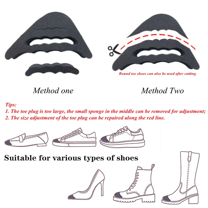 4pcs High Heel Toe Plug Insert Adjustment Size Insoles Women Shoes Toe Front Filler Cushion Pain Relief Anti-heel Drop Protector