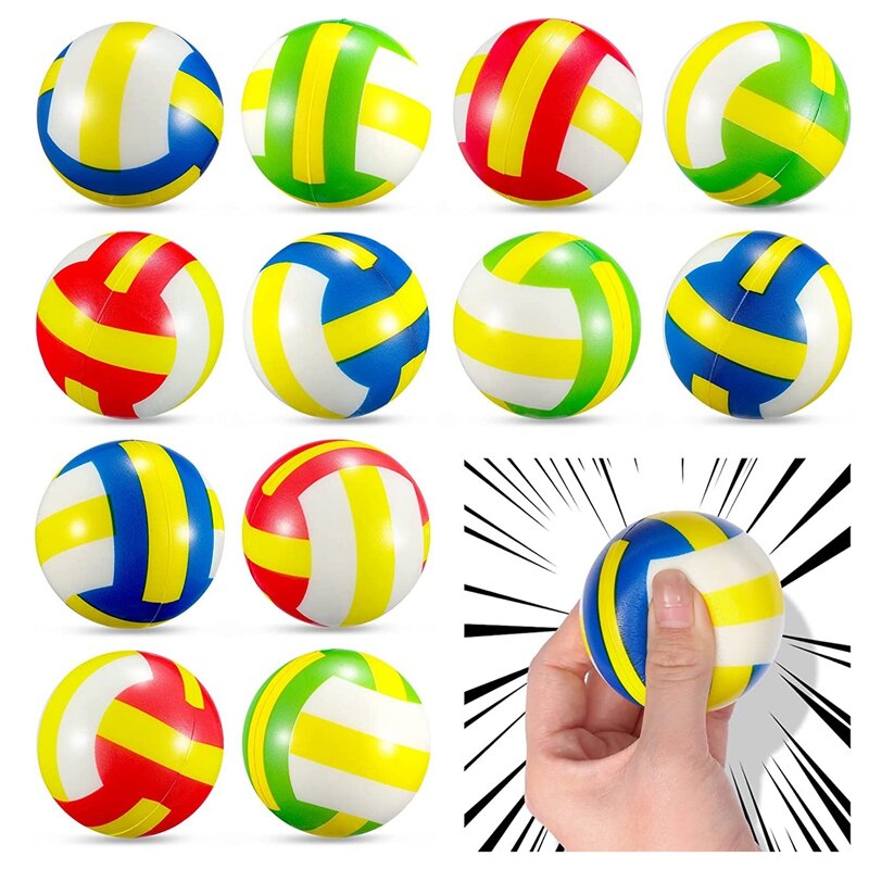 12 pçs mini voleibol bolas de estresse espuma esportes alívio bola de estresse macio pequeno voleibol brinquedos bola presente enchimento
