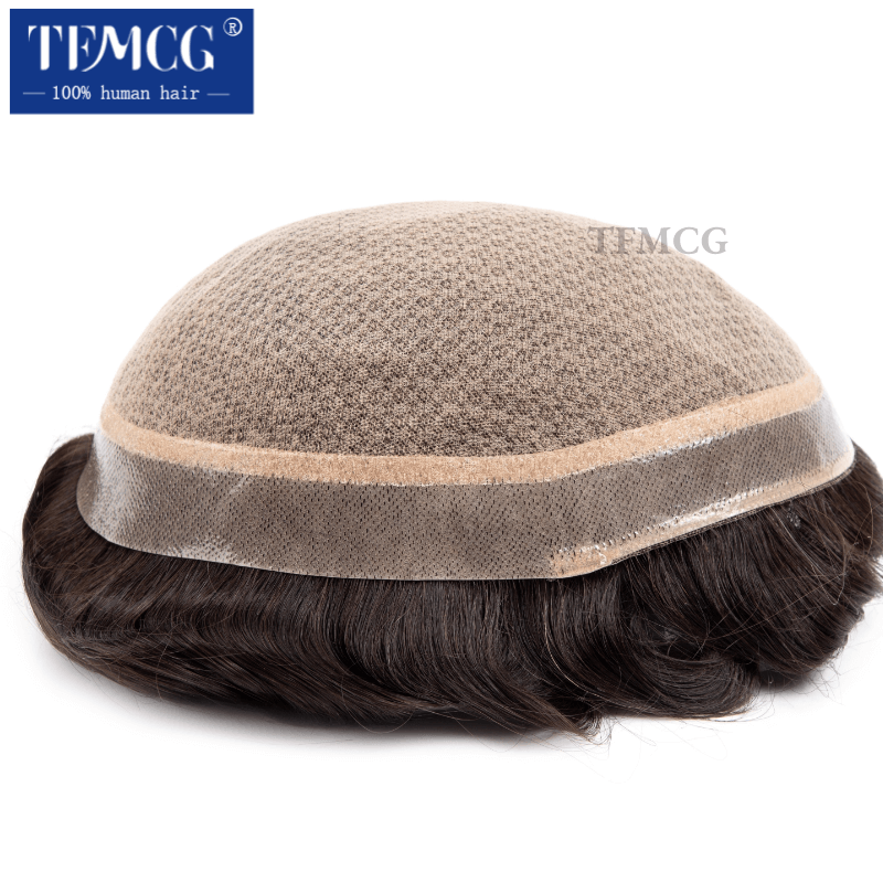 Silk Base with Diamond Net Cover Hair Syetem Men's Wigs For Men Toupee Men Durable 100% Natural Human Hair System Unit Male Wig