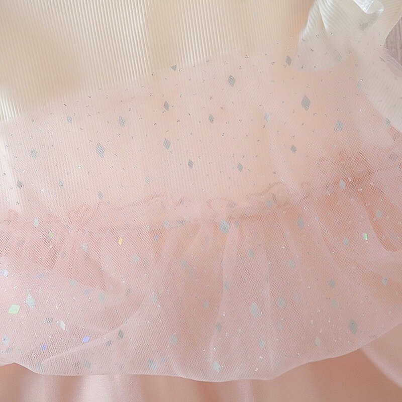 Модное винтажное платье принцессы для девочек, Тюлевое детское платье с рукавами-фонариками и большим розовым бантом, свадебное платье-пачка для дня рождения, детская одежда