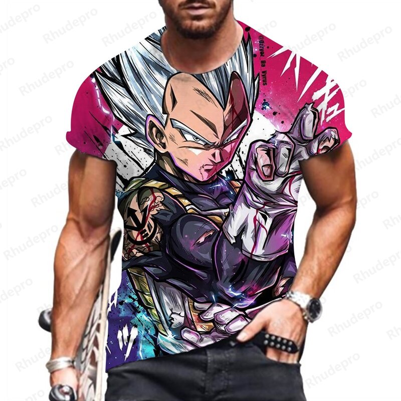 Camiseta Dragon Ball Z masculina, Goku, Super Saiya, New Trend Shirts, Vegeta Y2k, Roupa de manga curta, Essencial, Tops de moda, 2023