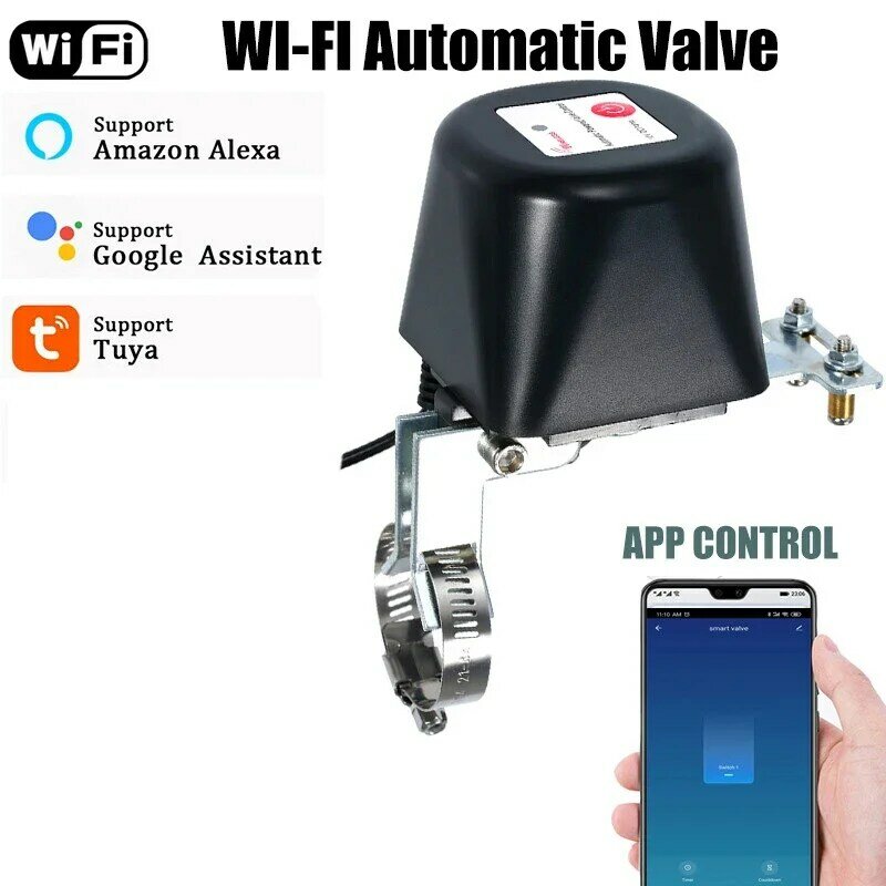 Smart life-válvula de agua con WiFi, dispositivo de Gas inteligente, Control remoto, Control de voz por Alexa, Echo, Google