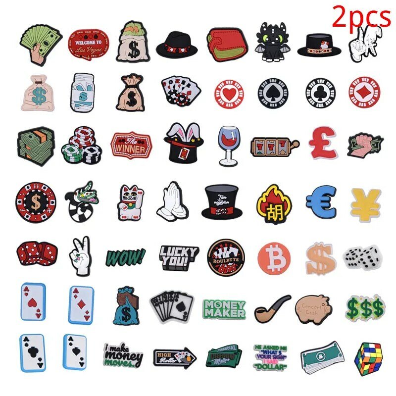 pvc making money series characters shoe buckle charms accessories decorations for sandals sneaker clog straw pen DIY unisex gift