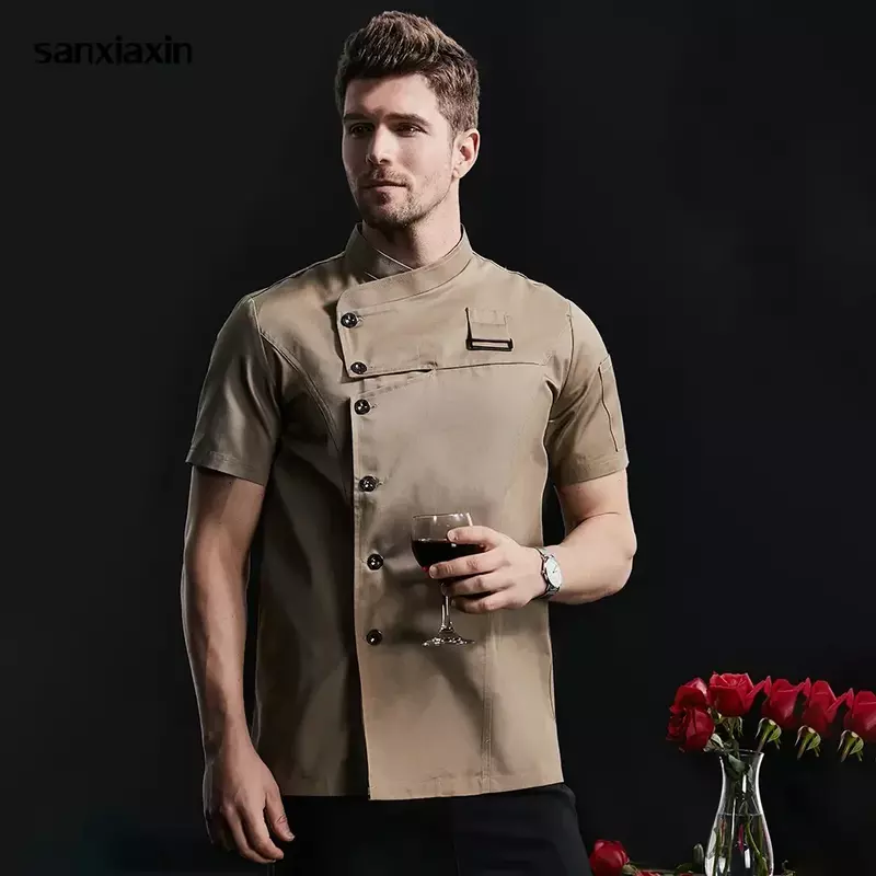 Chamonix-Veste courte pour chef cuisinier, vêtement de travail pour serveuse cuisinier, hôtel restaurant sushi, manteau uniforme