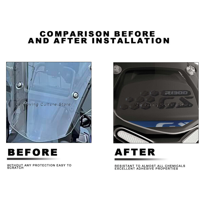 Pegatina protectora impermeable para motocicleta, pegatina de carenado frontal, 3D, para BMW R1300GS