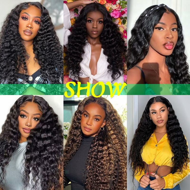 Deep Wave Clip ins Human Hair Extensions for Women 8Pcs Extensions Real Human Hair Curly Thick to Ends with 120g/set