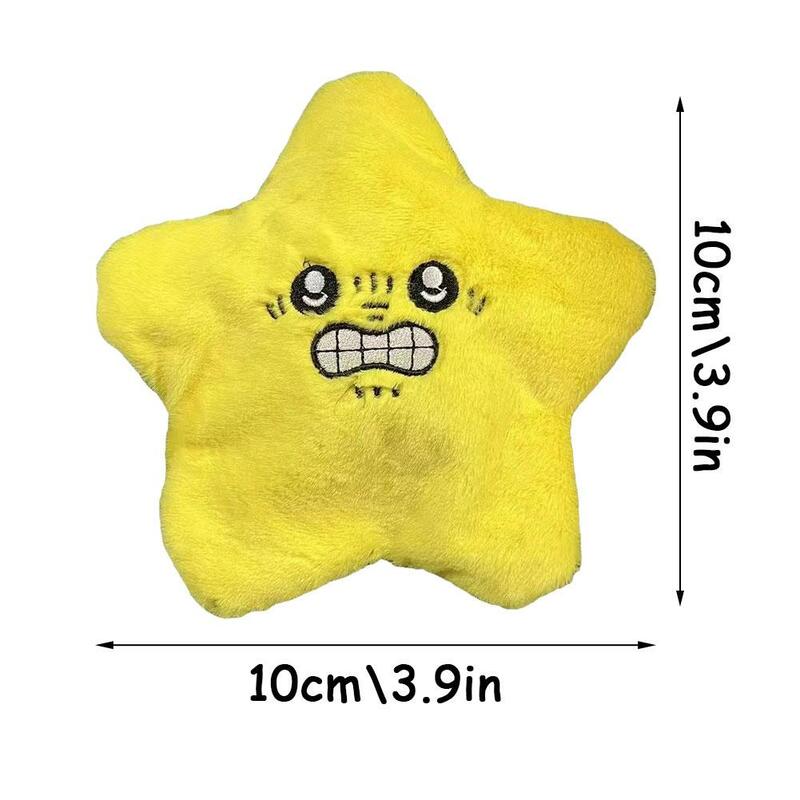 Angry Moving Jumping Stars Plush Toy Cute Yellow Pentagonal Heart Expression Stars Funny Bouncing Stars Pendant Dolls Toys