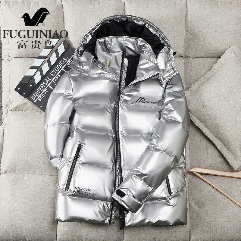 Abrigo de invierno para hombre, chaqueta de plumón de pato blanco, talla 4XL, para exteriores, juvenil, ropa gruesa masculina