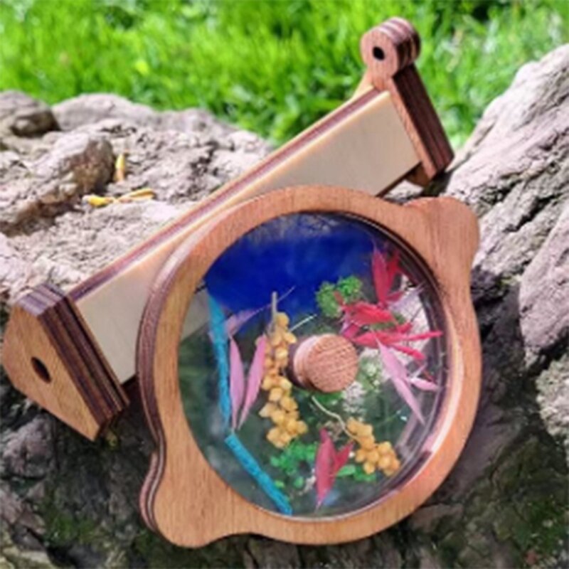 Holz DIY Kaleidoskop Kit 21x11cm für Kinder Kleinkind personal isierte Geschenke Kinder Outdoor-Spielzeug Eltern-Kind interaktives Spiel