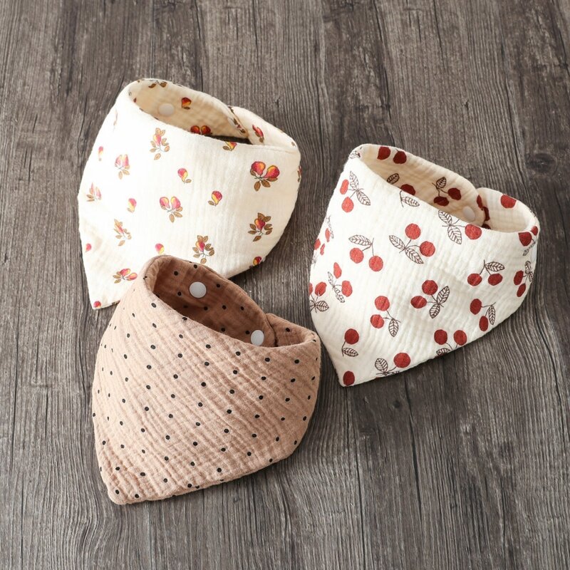 Bavoir bandana en mousseline pour bébé de 0 à 1 an, serviette de dentition très absorbante, motif floral, livraison directe