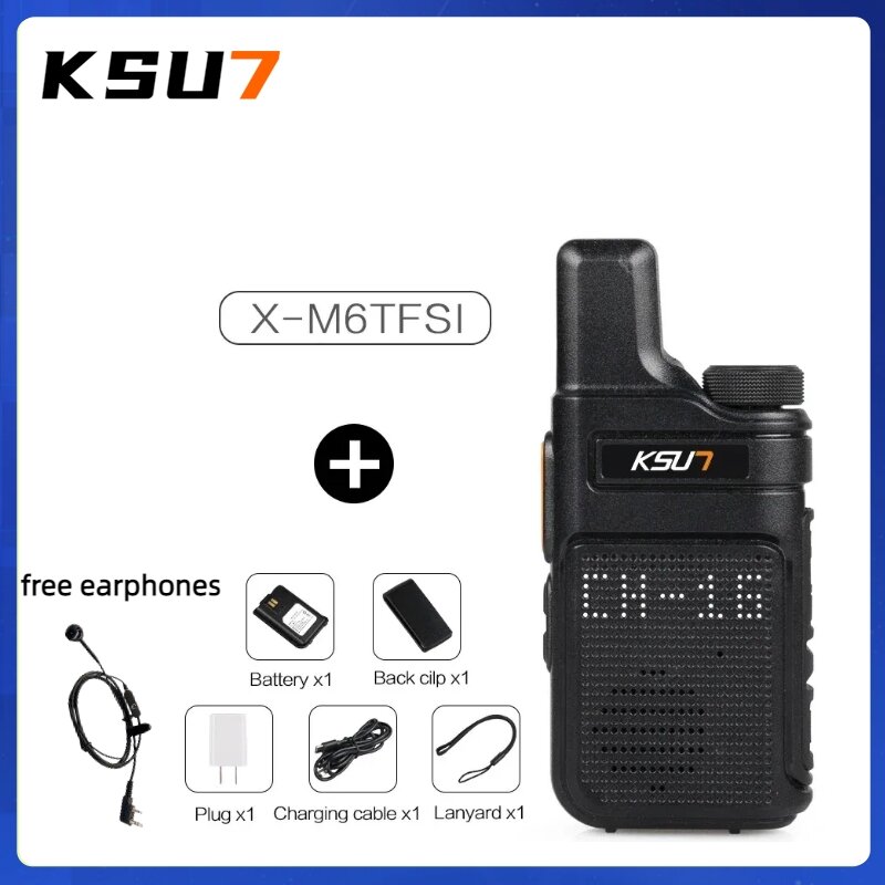 KSUN M6 High Power Portable Walkie Talkie, One Touch, Channel 16 Two-Way Radio Transceiver for Hotel Outdoor Site