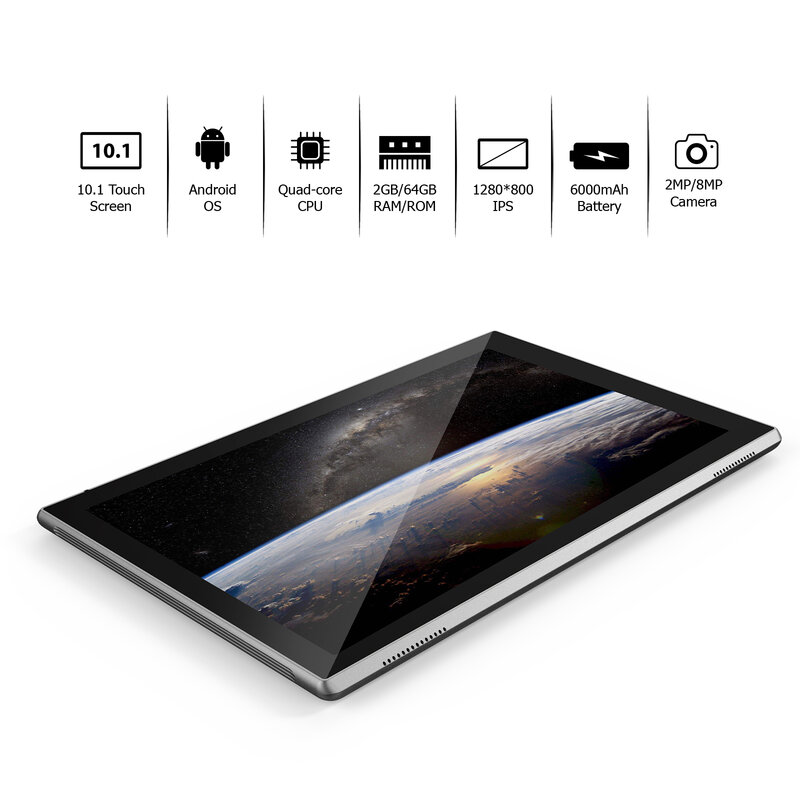 QPS-Tableta Android 11 DE 10 pulgadas, dispositivo de 64 GB, Google, 6000mAh