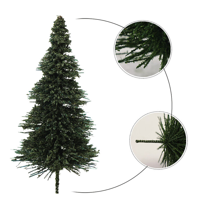 Evemodel-Mini paisaje modelo de pino verde profundo, varios tamaños para HO O N Z Scale Christmas Village, 40 piezas