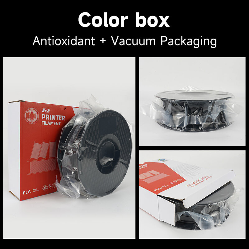 Kingroon-PLA/ ABS/ PETG filamento para impressora 3D, preto, branco, cinza, atacado, 10 Rolls, 10kg, 1,75mm