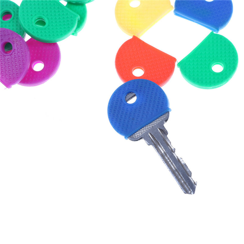 10 buah/20 buah aneka warna lembut PVC kunci warna-warni penutup atas kepala/topi/tag/ID penanda campuran Toppers Aksesori gantungan kunci