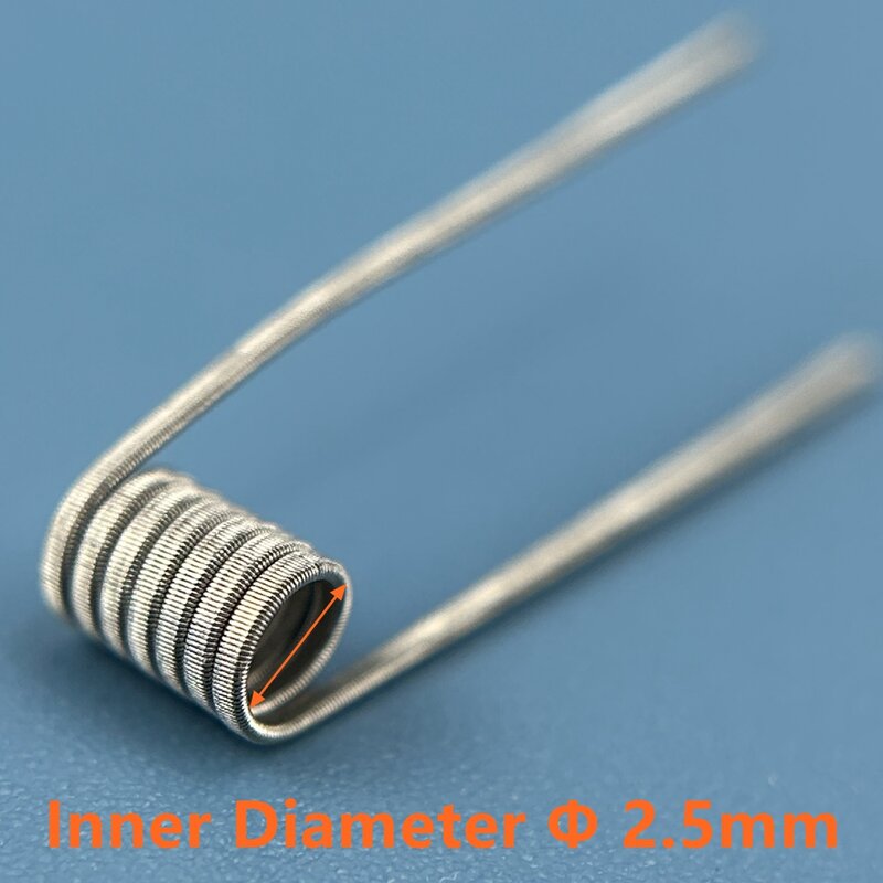 MTL/BoRo/RDL/AIO/GTX/PNP 2.5mm Aperture Flat twisted Wire Ni80/KA1/SS316L Spiral Abrasive Fused Clapton Heating Resistance Coil