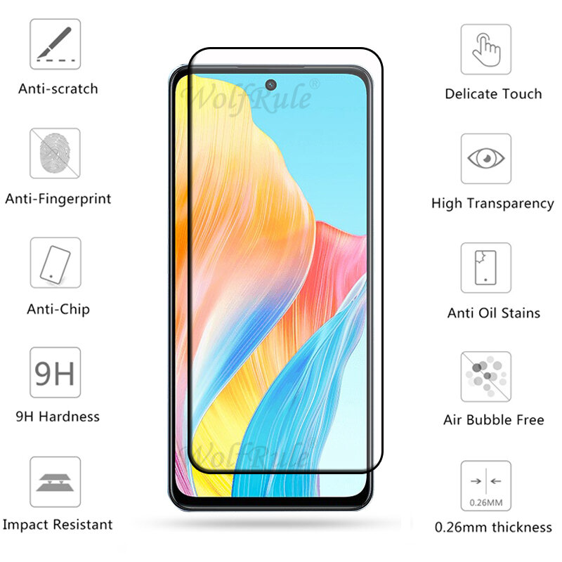 6-in-1 For OPPO A98 5G Glass For OPPO A98 5G Tempered Glass 9H HD Full Protective Screen Protector For OPPO A98 5G Lens Glass