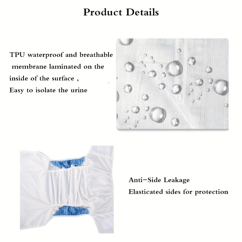 Pañal lavable de tela de seda de hielo para adultos, ropa interior de incontinencia para ancianos, impermeable, transpirable, talla grande, ajustable