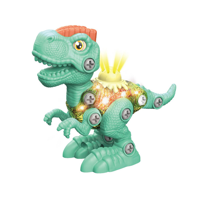 Desmontaje divertido de dinosaurio para niños, modelo de plástico, juguete de huevo de dinosaurio, Tiranosaurio Rex, ensamblaje de rompecabezas de huevo giratorio para niños