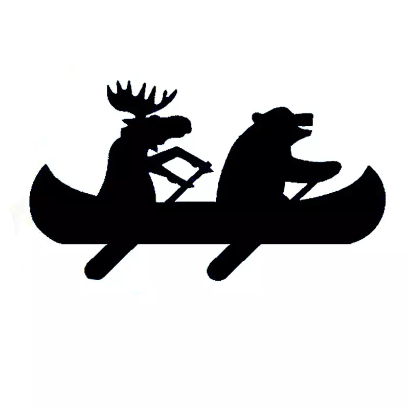 Adesivos de carro criativo e interessante adesivos moose bear canoa decoração do carro à prova dwaterproof água e protetor solar pvc 15*9cm