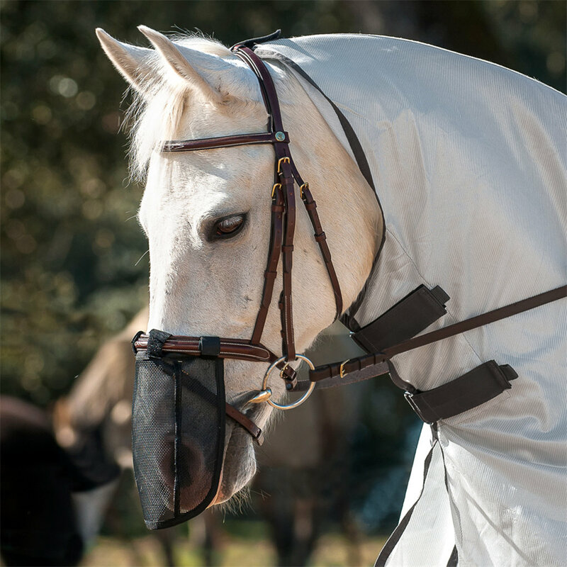 Jaring hidung hewan masker kuda jala anti-nyamuk masker lalat kuda pelindung penutup hidung tersedia perlengkapan berkuda