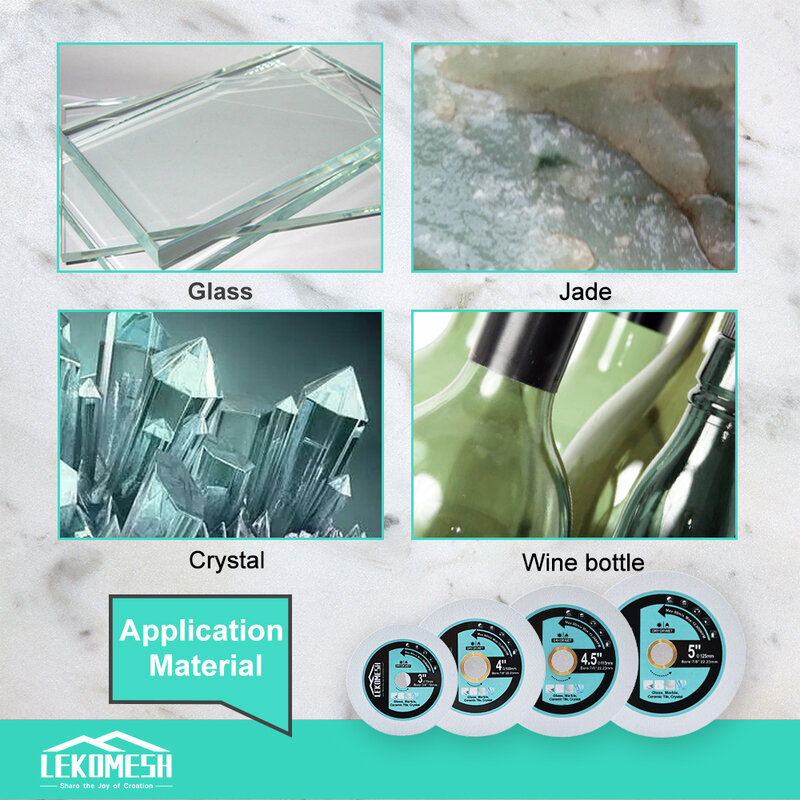 LEKOMESH-disco de corte de vidrio para botella de vino de Jade, cortador de azulejos de cerámica y mármol, hoja de sierra de diamante, 75/100/115/125mm, 1 unidad